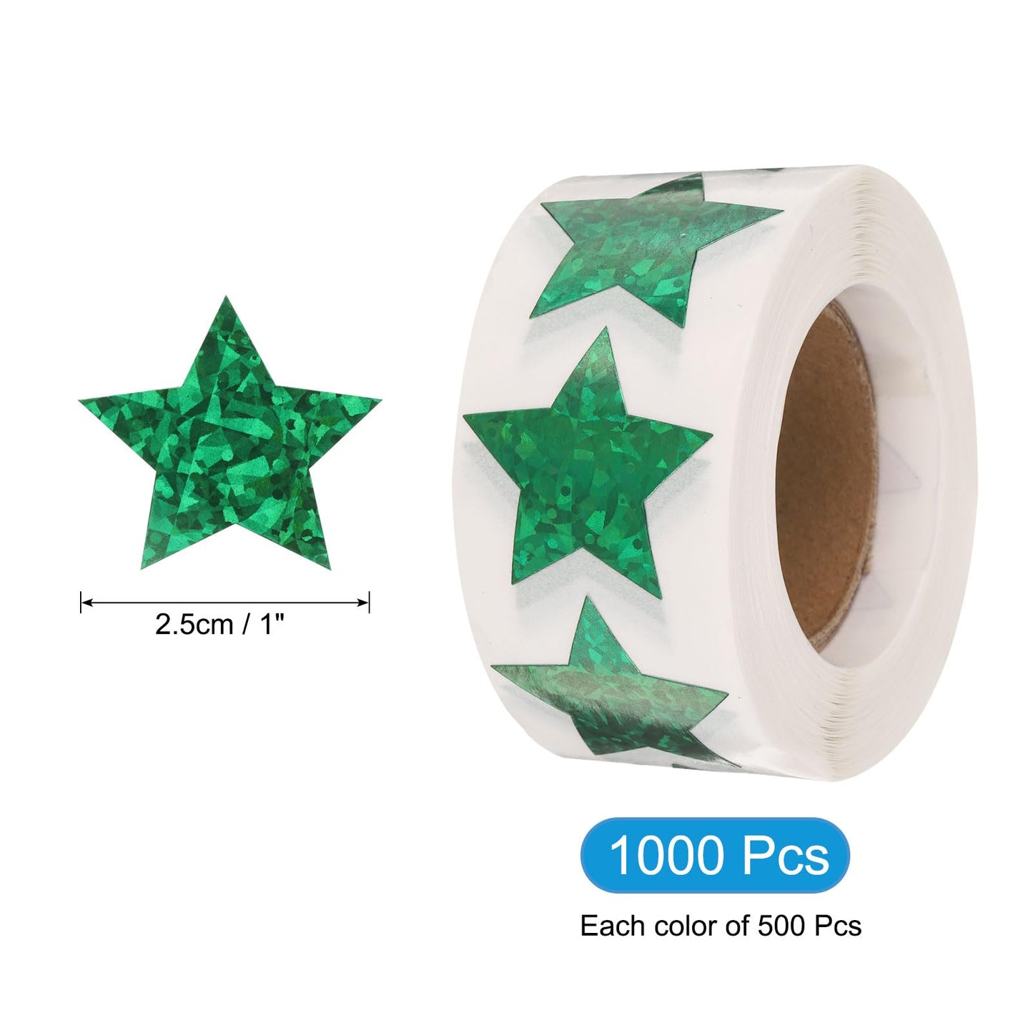 uxcell 1000pcs Red/Green Star Stickers 1 Inch Self-Adhesive Stickers Coding Label for DIY Crafts Homework, Office, Shop, Home, Classroom Marking Green/Red