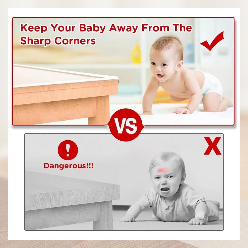 Baby Proofing Edge Protector for Baby 16.4ft Clear Edge Protector Strip Safety Corner Guards Child Proof Corner Bumper for Furniture 2" x 16.4' (thk: 1mm)