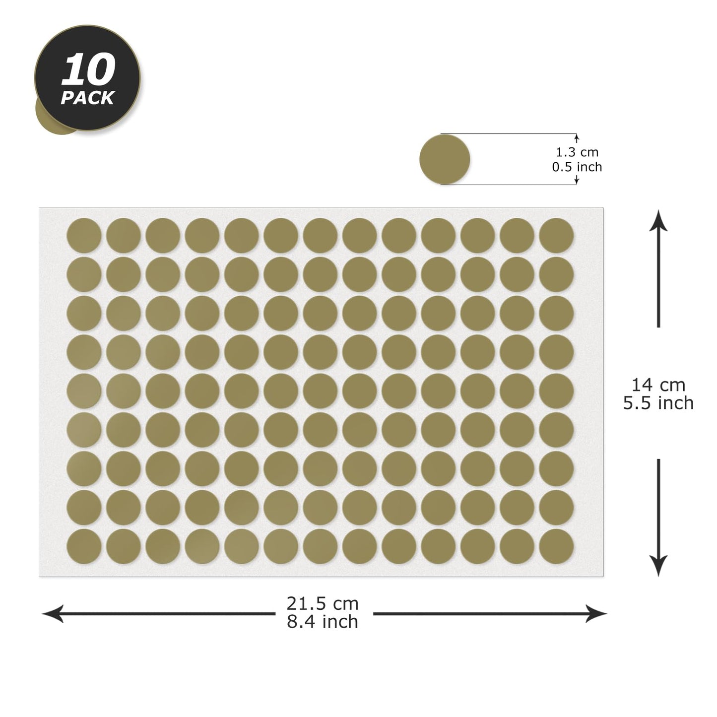 Gold Dot Stickers Round 0.5 Inch Sticker Circle Colored Labels Color Coding Labels for Office Classroom Toddlers Activity 1170 Pieces Gold