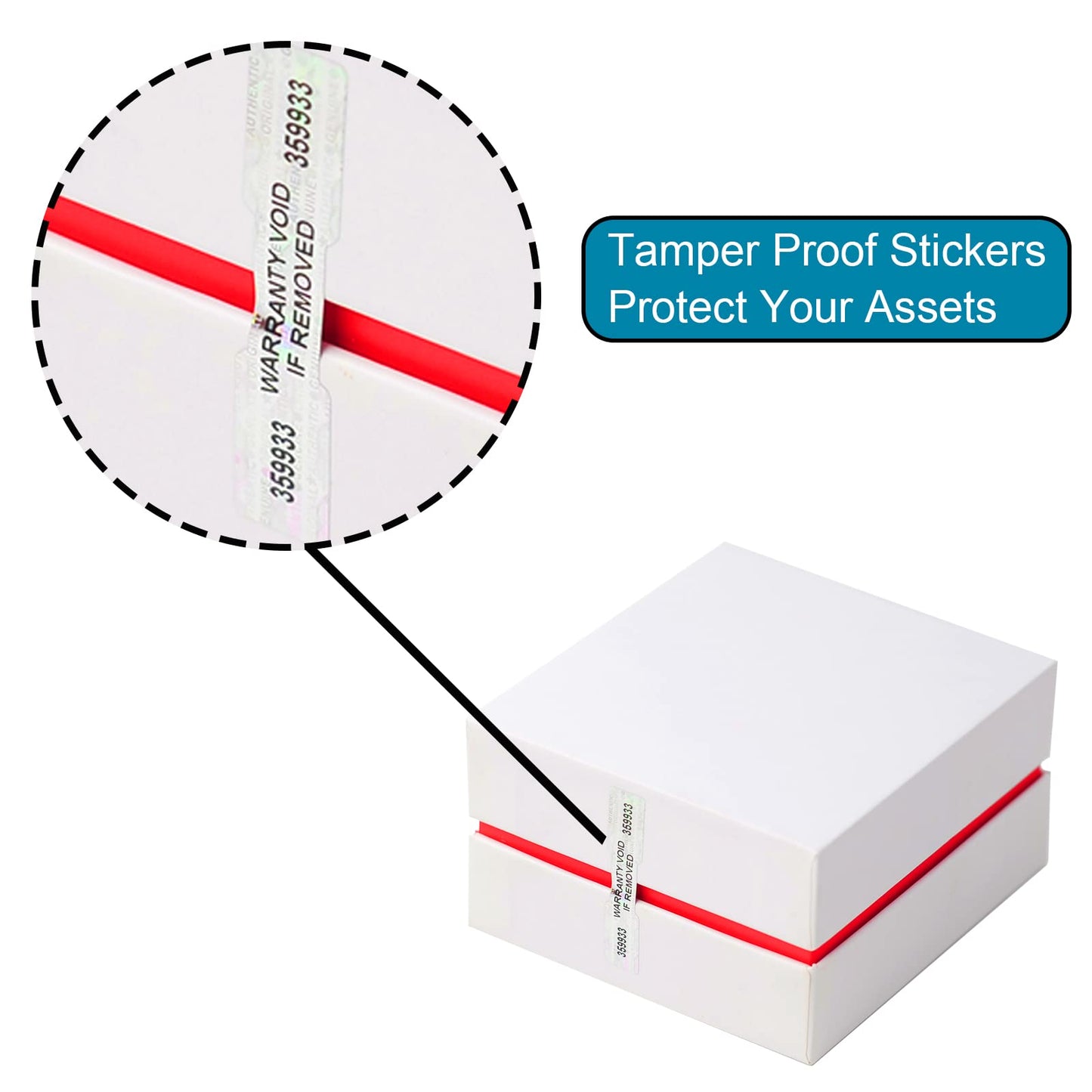 300 Pcs Hologram Tamper Evident Stickers, High Security Sticker, DogBone Warranty Void Tamper Proof Sealing Labels, Unique Sequential Serial Numbering (WZRYSEAL 2Inch X 0.4Inch) 300