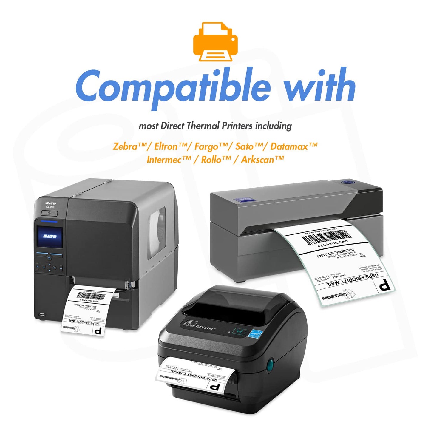 (4 Rolls, 900/Roll) 1.5” x 1.5” Direct Thermal Labels - 1” Core, Compatible with Rollo Label Printer & Zebra Desktop Printers - All Purpose QR Barcode Address - Adhesive Perforated