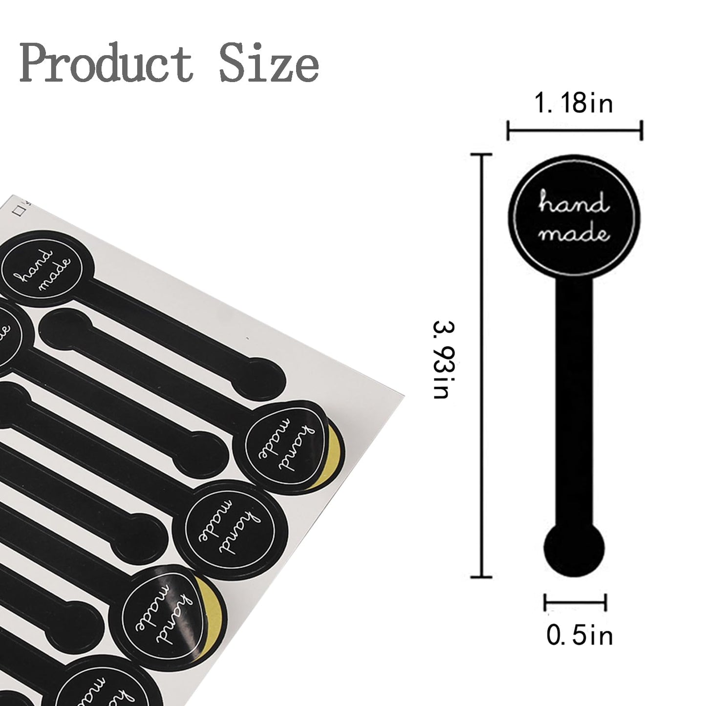 400 Pcs Handmade Food Baking Seal Stickers - Black Striped Tamper Evident Stickers Lollipop Spice Label Stickers for Home, Bakery Artisans Baking Crafts Art and Other Decorative Labels
