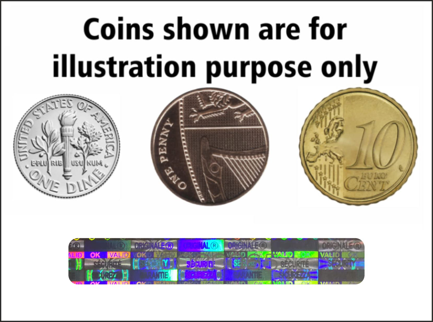 250 pcs Hologram Seals, Security Hologram Stickers, Void Tamper Evident Holographic Labels 1.89 x 0.29 Inch