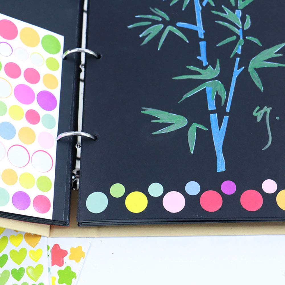 Mini Stickers Round Dots Stickers Color Coding Labels for Craft Scrapbook, Diary, Album- Multicolor, 10 Sheets Multicolored Dot