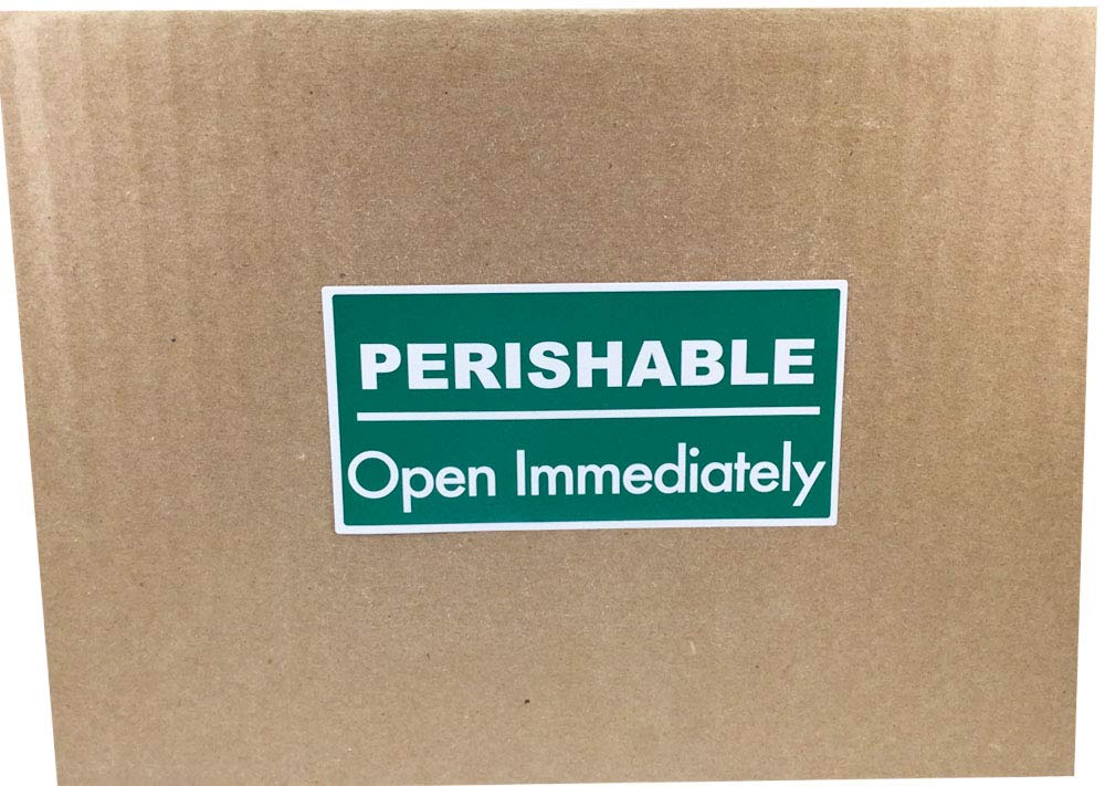 PERISHABLE Open Immediately Labels – 2 x 4 Inch Adhesive Stickers, 500 Total Labels Per Roll for Shipping, Cold Storage, Food Handling, and Inventory – Made in the USA
