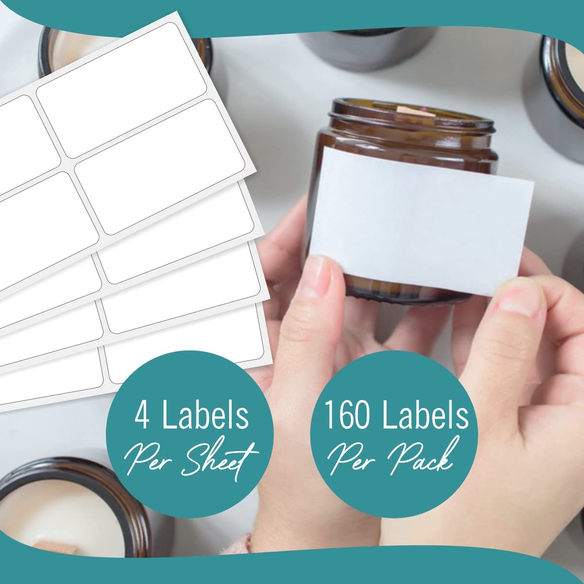 White Food Labels - 160 Removable Labels, 1.5 x 3-Inch 160 lablels 1-1/2 x 3 Inch