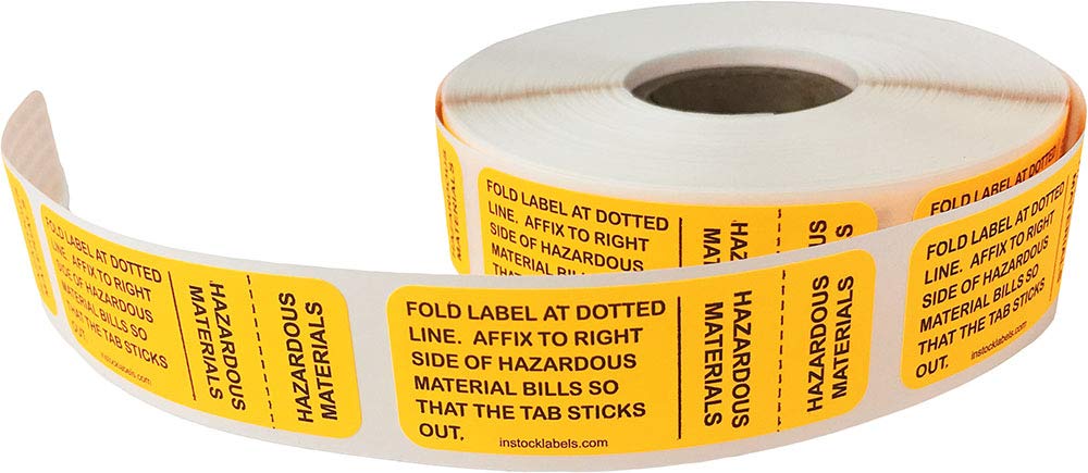 Hazardous Materials Dotted Line Stickers 0.75 x 2 Inch 500 Total Labels