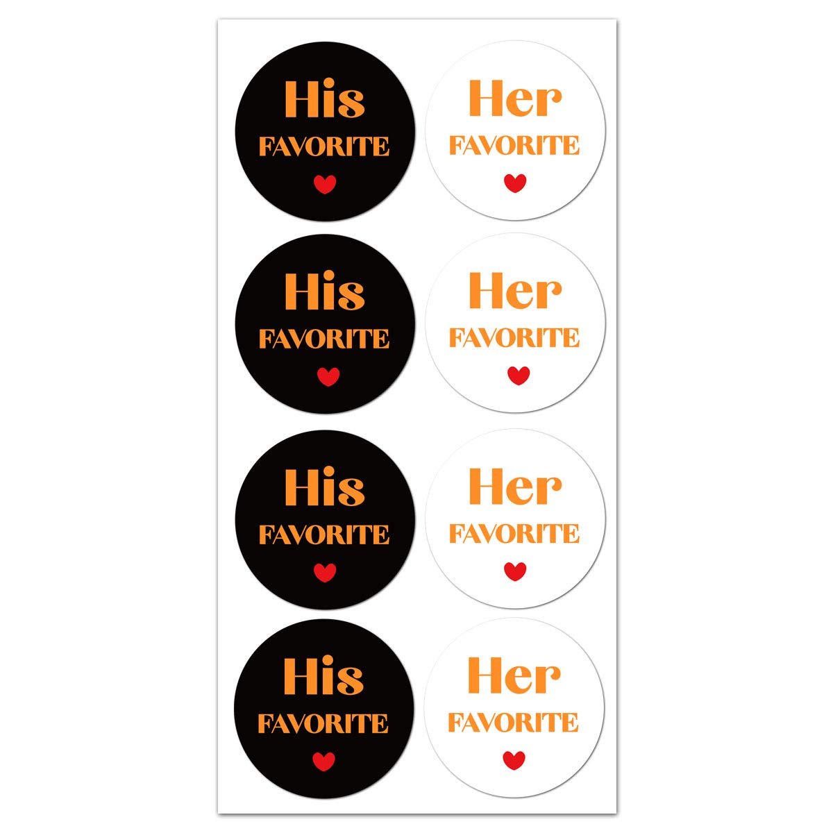 Remarkable His Favorite & Her Favorite Wedding Stickers,96-Pack Rustic Wedding Favor Stickers Labels (1.5 inch) 1.5 inch