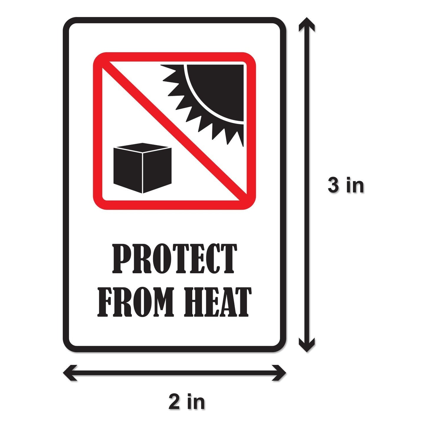 Protect from Heat Labels (3 x 2 inch, White - 300 Labels) Protect from Heat Perishable Warning Stickers for Safe International Shipping, Moving, Handling Instructions or Freight Forwarding 1 Roll