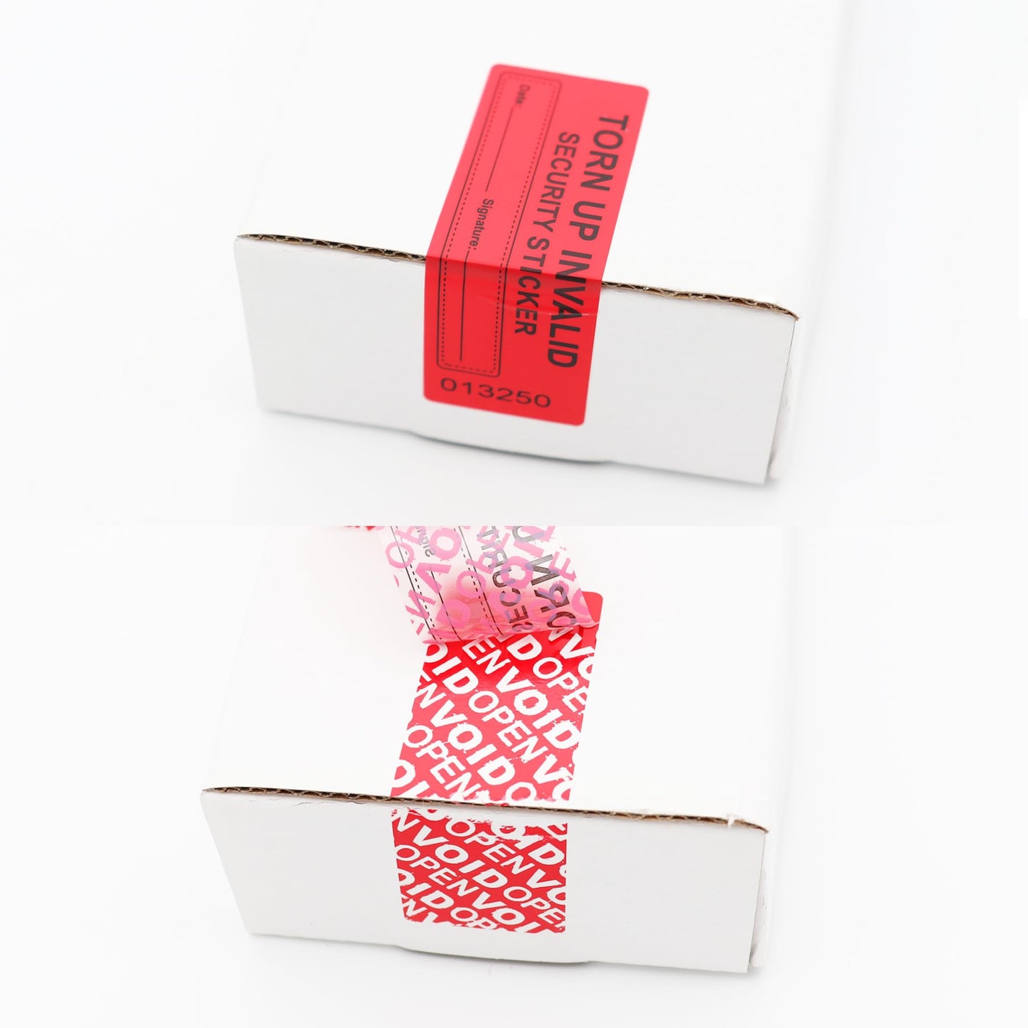 100Pcs Tamper Evident Security Labels 1x3 inch Red Complete Transfer Tamper Proof Stickers Safety Torn up Invalid Seals Tape (Red-100Pcs)