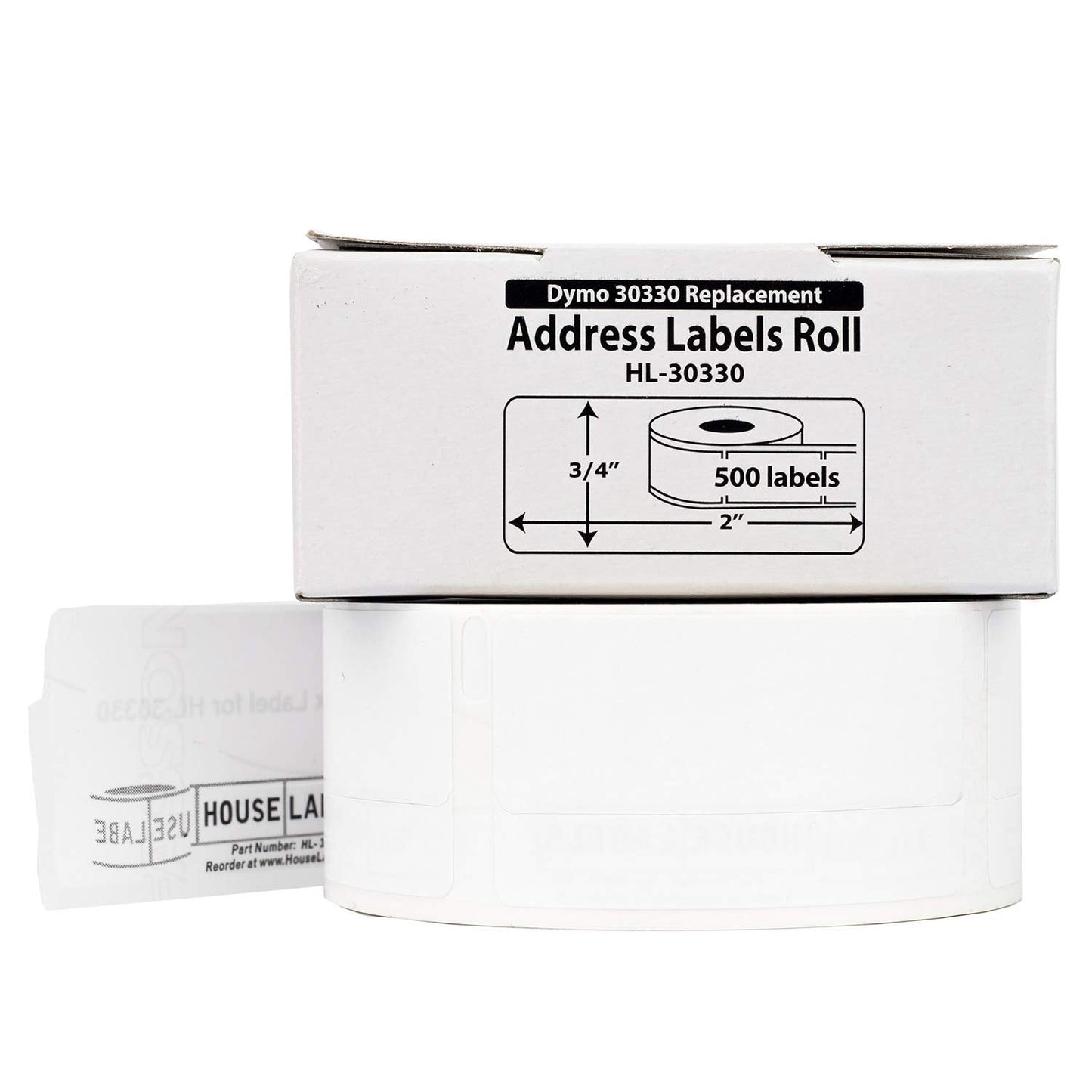 Houselabels 3/4 x 2 Inches Dymo-Compatible 30330 Multipurpose Labels, 1 Roll, 500 Labels per Roll 500 Count (Pack of 1)