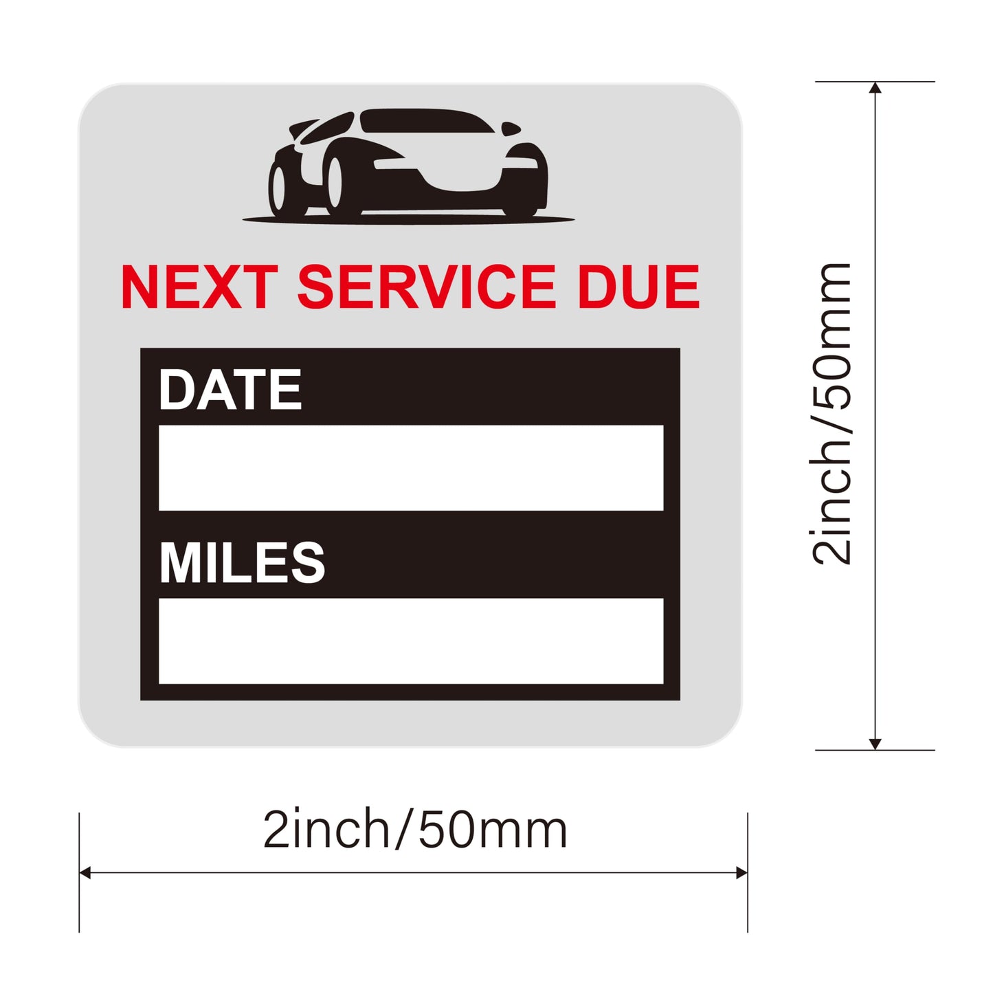 Oil Change Stickers Static Cling,2x2" 60pcs Black Next Service Due Stickers,Oil Change Reminder Stickers Black 60pcs