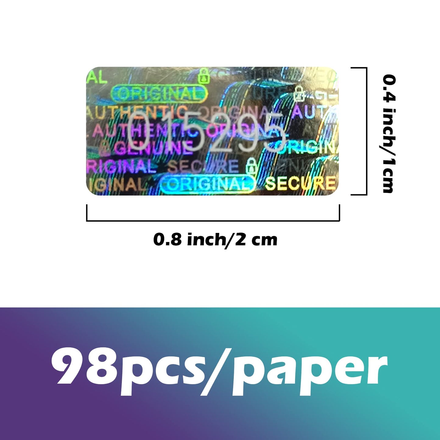 650pcs Tamper Proof Hologram Stickers Security Seal Labels Genuine Guarantee Warranty Void Labels with Unique Serial Number Tamer evident Sticker(0.8x0.4inch) Silver