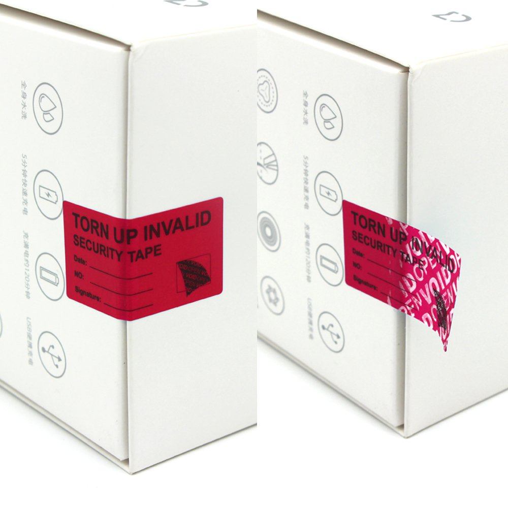 Solitary Walker 100Pcs Tamper Evident Security Void Stickers 1x2 inch Red Tamper Proof Labels Safety Torn up Invalid Seals Tape No Transfer No Damage to Protected Item