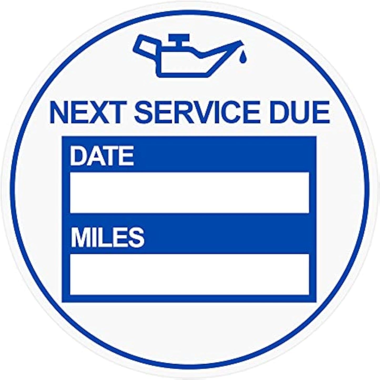 2 inch 60 PCS "Next Service Due" Static Cling Labels Easy Remove Oil Change Stickers - Static Cling Windshield Labels (2 inch Blue)