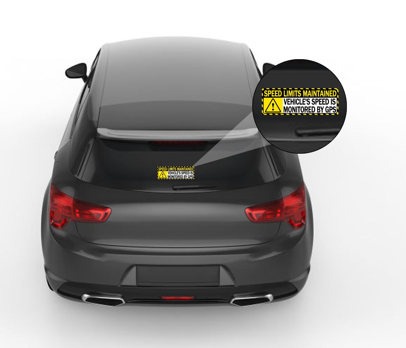 Yellow Vehicle Speed Monitored by GPS Vinyl Label 10"x3.5" Speed Limits are maintained Sticker 4 pcs Car Safety Caution Sign