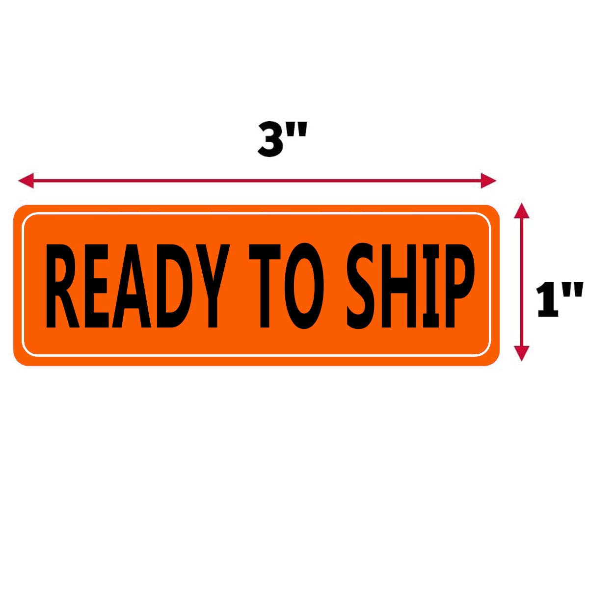 Ready to Ship Industrial Labels, Fluorescent Orange 1 x 3 Inch Quality Control Inventory Stickers (500 Labels)
