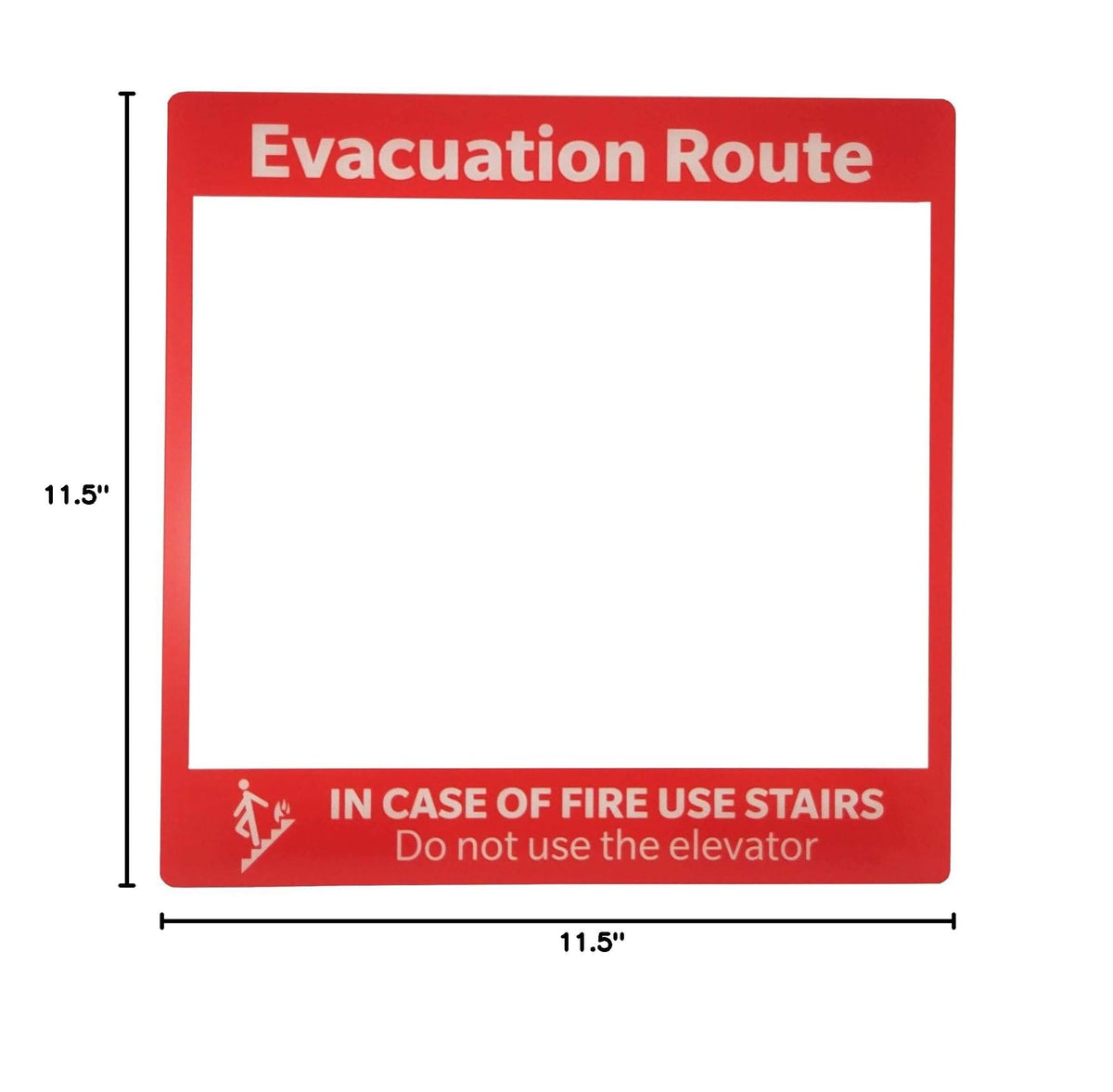 Evacuation Route Map Holder – Fire Evacuation Map Display, Clear Plastic, Reverse Printed Red Frame, 8.5" x 11" Sign Pocket, Adhesive Tabs Included, Wall or Door Mount, 11.5" x 11.5"