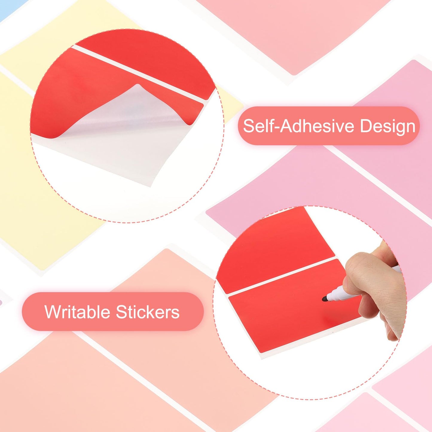 uxcell 240 Sheet Colored Label Stickers 3 x 2 Inch Rectangle Self-Adhesive Stickers Coding Labels for Office Supplies, File Folder Tabs, Inventory Organize, File Classification