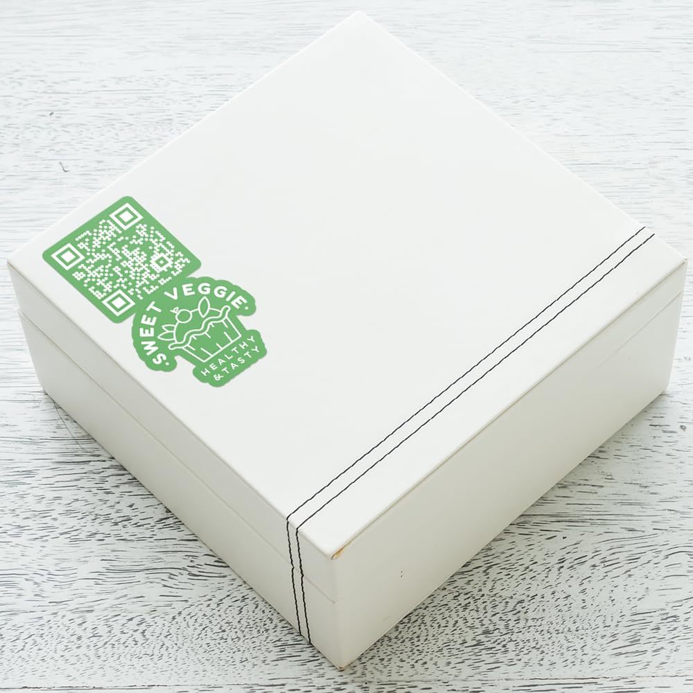 VulgrCo Custom QR Code Logo Stickers - Glossy Waterproof Vinyl Decal Labels for Packaging, Advertising, Decoration, Party, and More! Personalize Your Own Customized Brand QR Sticker (Vertical) Vertical