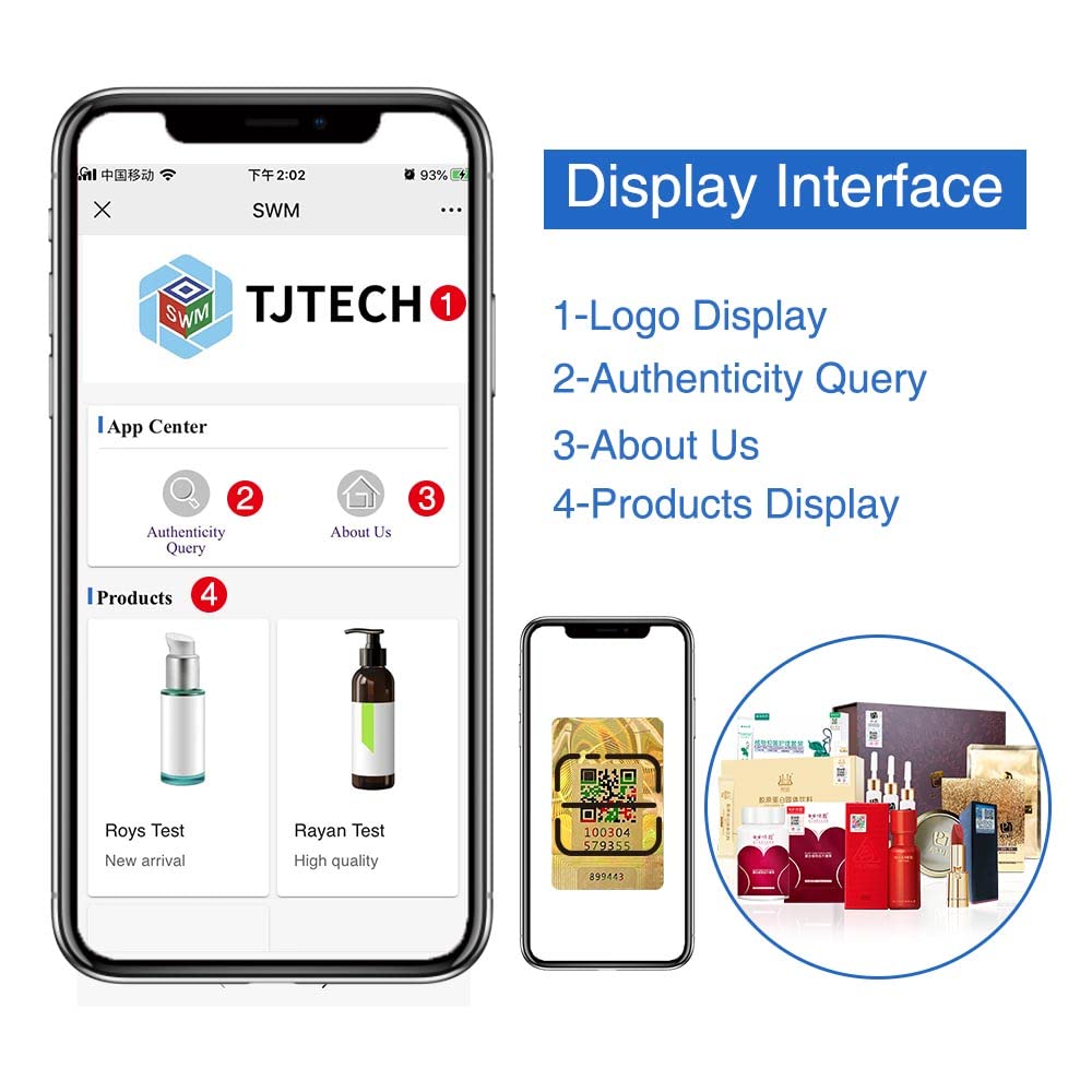 Anti-Counterfeit Smart Labels,1000 Units QR Code Stickers Security Tags Scratch Off Anti-Fake Serial Number Verification, Genuine Label Stickers Silver
