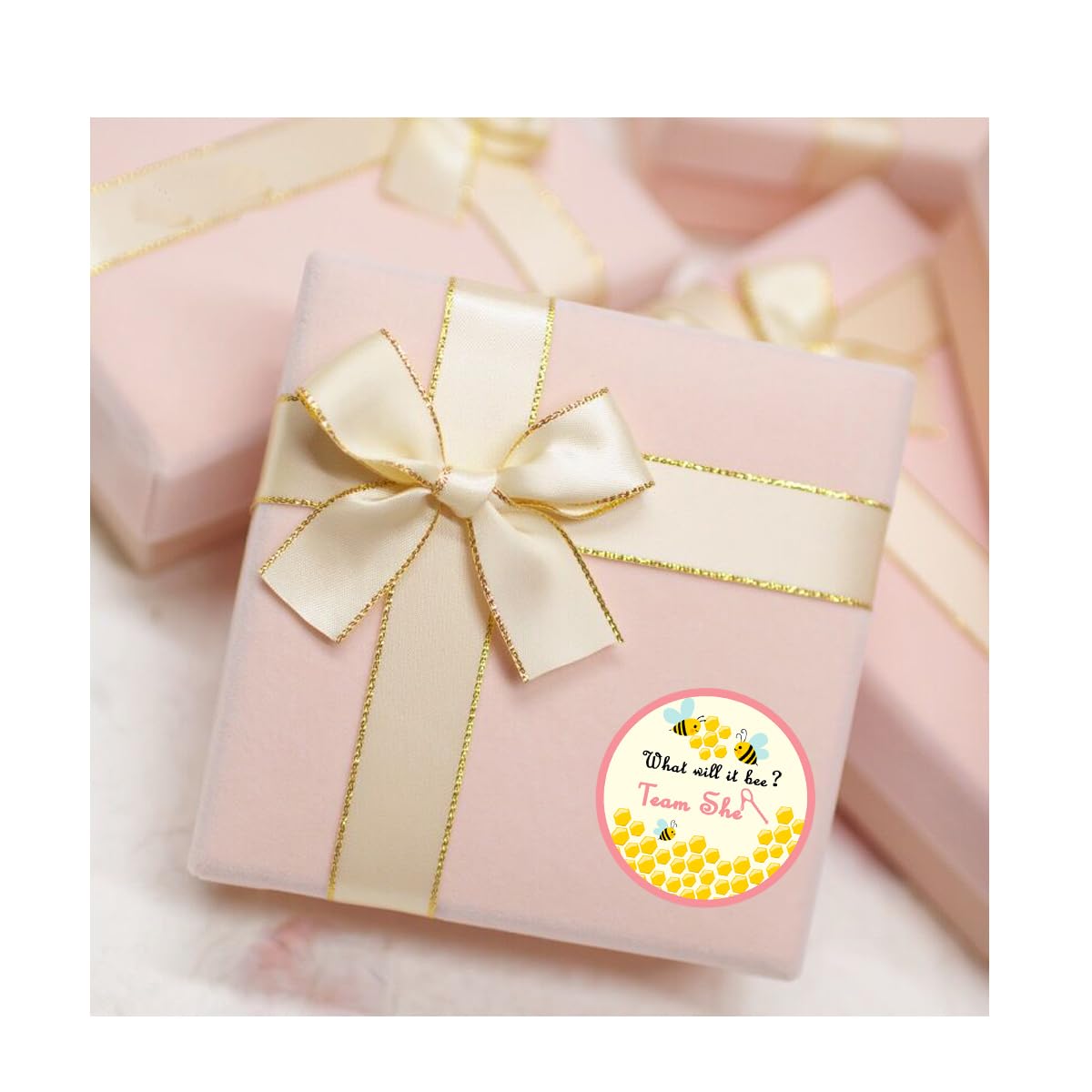 Bee Gender Reveal Stickers,2 Inch Team Girl Team Boy Party Sticker,Bee Team He and She Baby Shower Labels Sticker,Gender Reveal Party Games Supplies,Bee Theme Baby Shower Decorations,120 Pcs