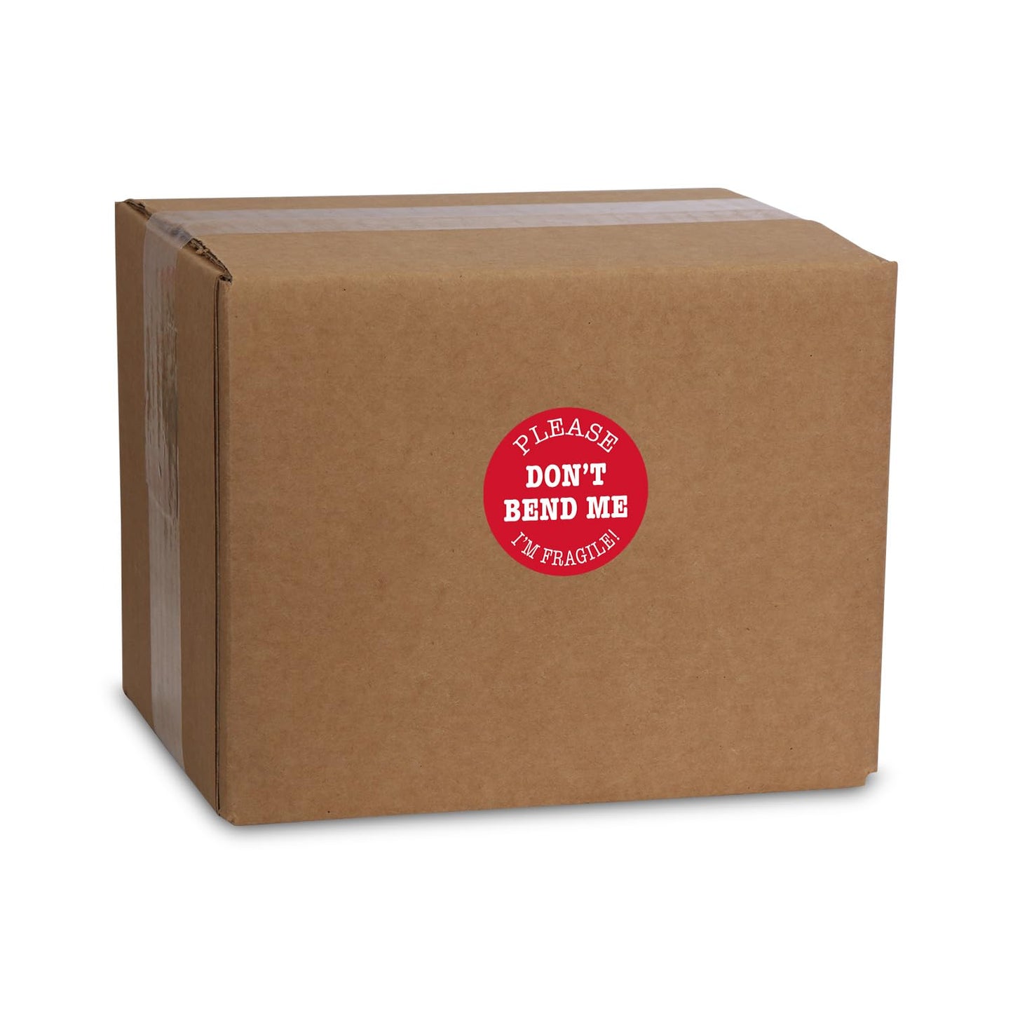 SmartSign I Am Fragile Stickers - 2 x 2 inch Circle, 100 / Roll, Please Don't Bend Me Funny Fragile Label, Semi-Gloss Paper, Permanent Adhesive, White on Red, Made in USA Don’t Bend Me
