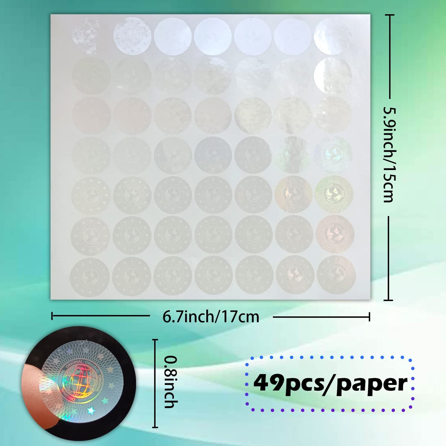 Tamper Evident Labels Hologram Transparent Blank Crystal Clear Sealing Package Seal Self Adhesive Security Warranty Void Tamper Proof Stickers Round 0.8 inch Diameter(320pcs) 1-320pcs