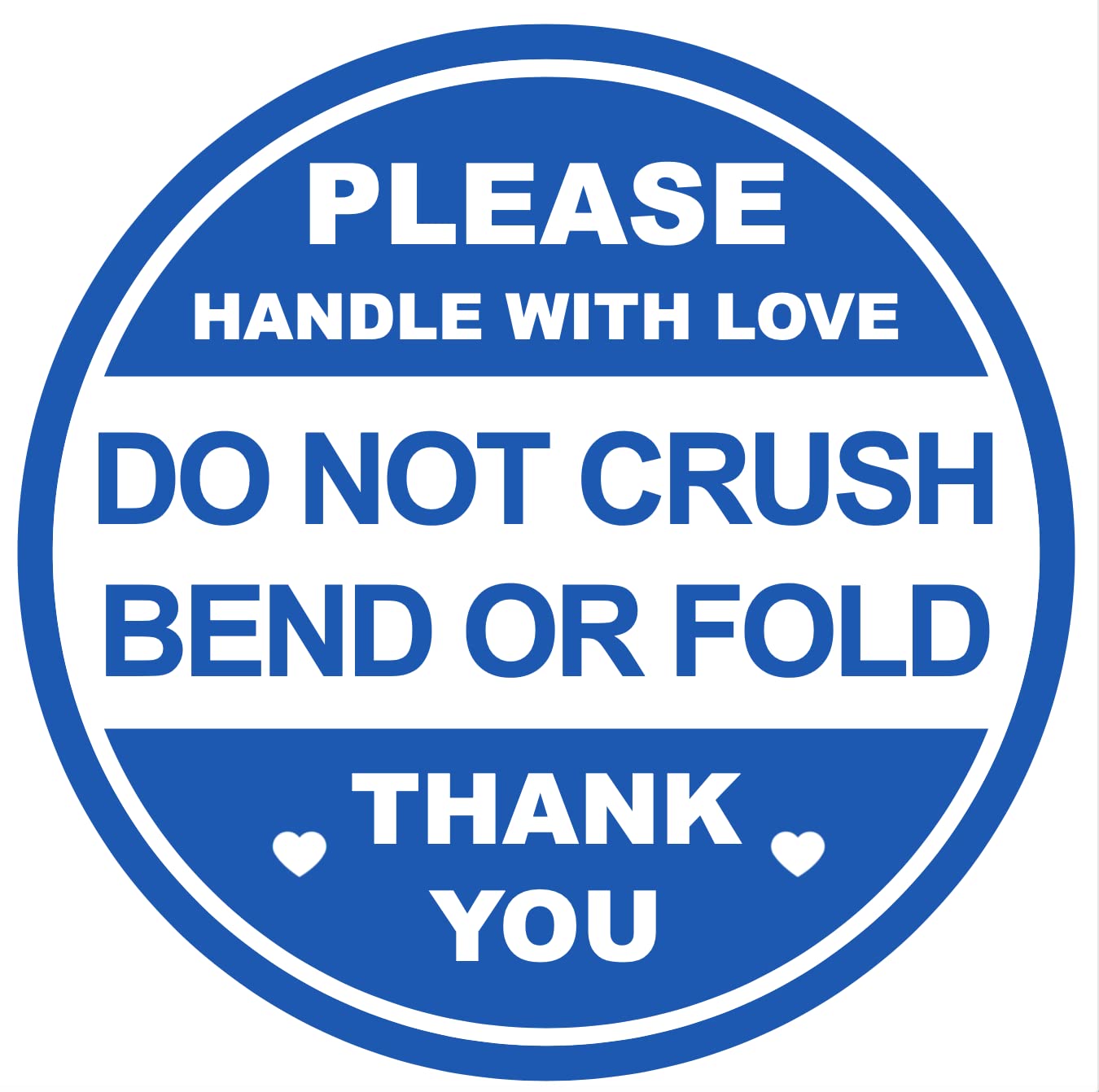 2" 300 PCS Blue Do Not Crush Bend or Fold Handle with Love Labels Stickers Shipping Mailing Cartons Envelops Adhesive Labels