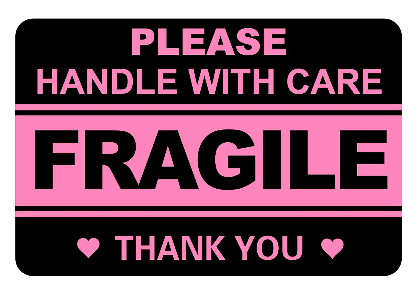 2"x3" 100 PCS Black Fragile Stickers Shipping Mailing Cartons Envelops Adhesive Labels