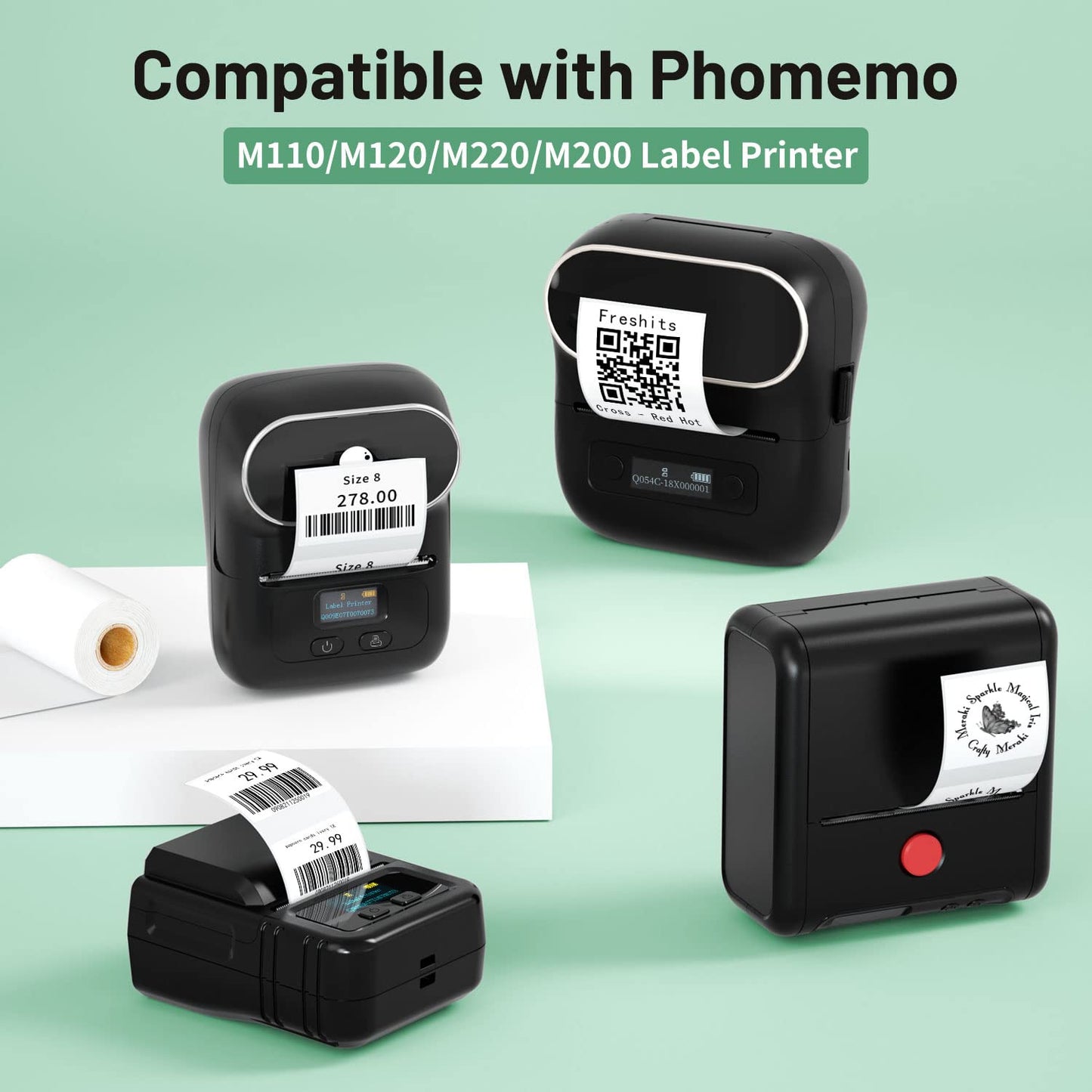 Phomemo Label Maker Original Gold Labels 1.57"x1.18"(40x30mm),Black on Gold, Compatible with Phomemo M110/M120/M200/M220/M221 Label Printer, Multi-Purpose Self-Adhesive Thermal Labels,230PCS/Roll