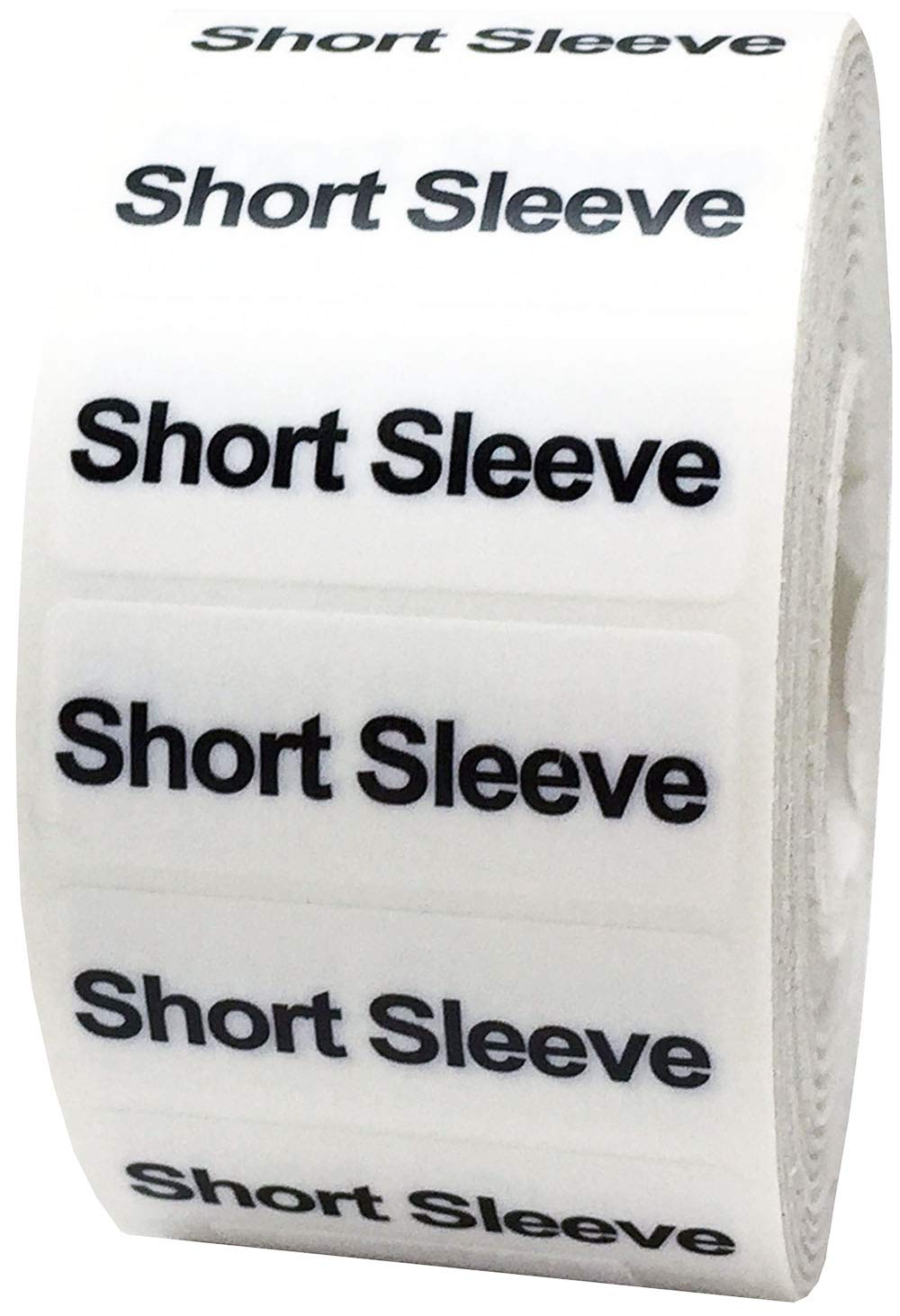 Short Sleeve Clothing Labels Size Strip Stickers for Retail Apparel 1.25 x 5 Inch 125 Adhesive Stickers