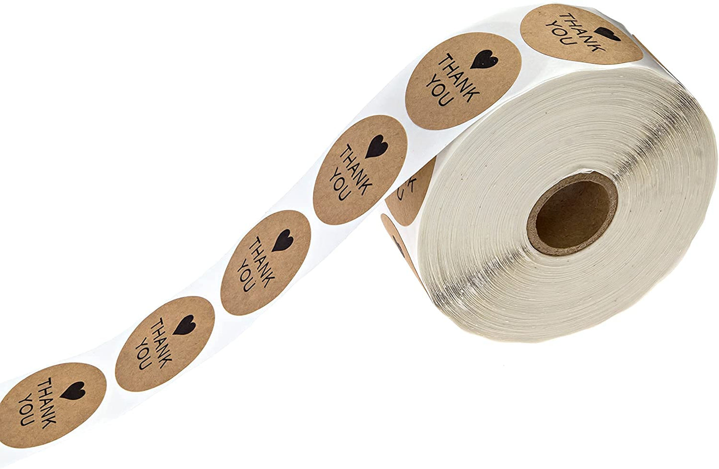 1.5" Small Round Kraft Thank You Stickers / 1,000 Gratitude Label Roll/Wedding Event Small Business Thank You Envelope Seal/Made in The USA 1.5” Heart