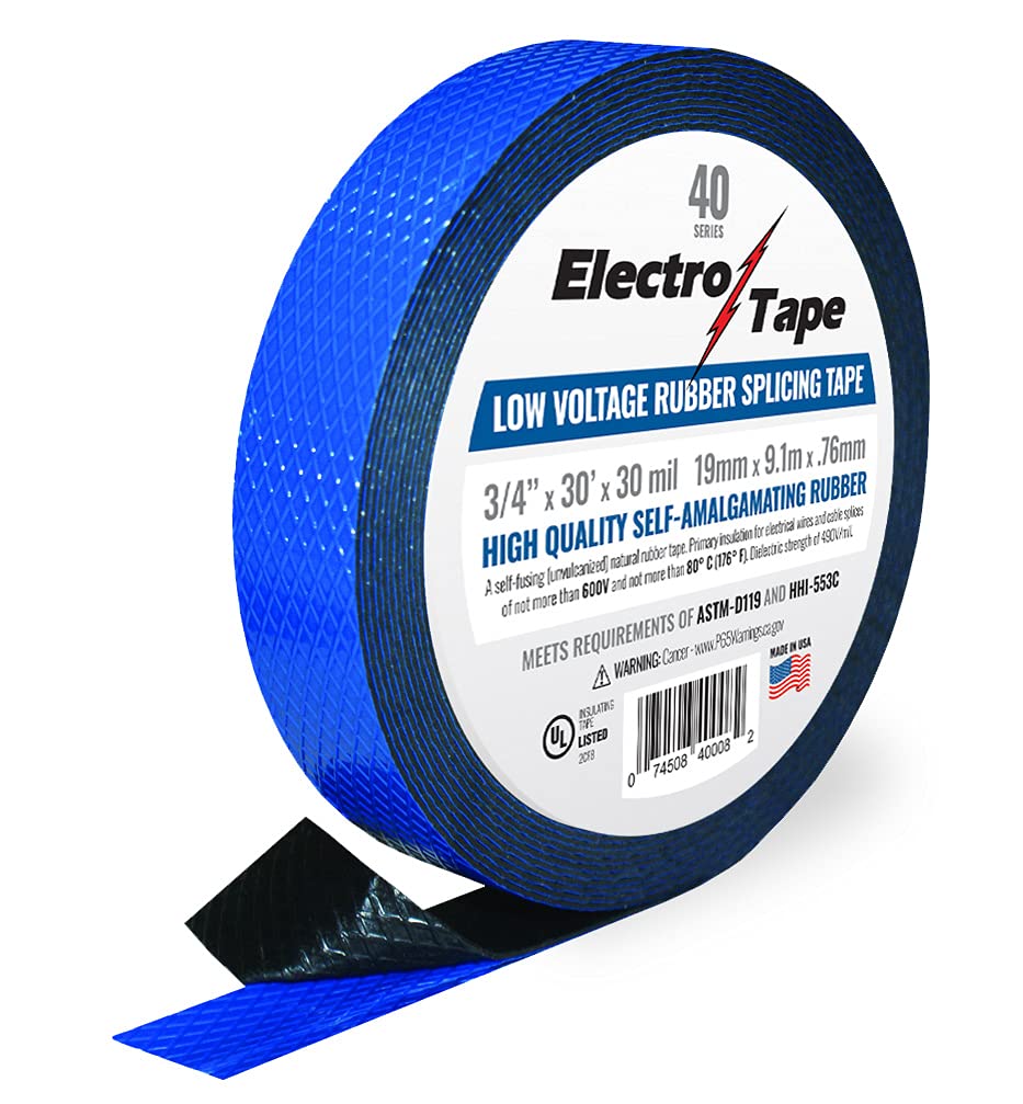 Rubber Splicing Tape - 30 mil Low Voltage Self-Amalgamating - 3/4" x 30ft Single Roll - Made in USA