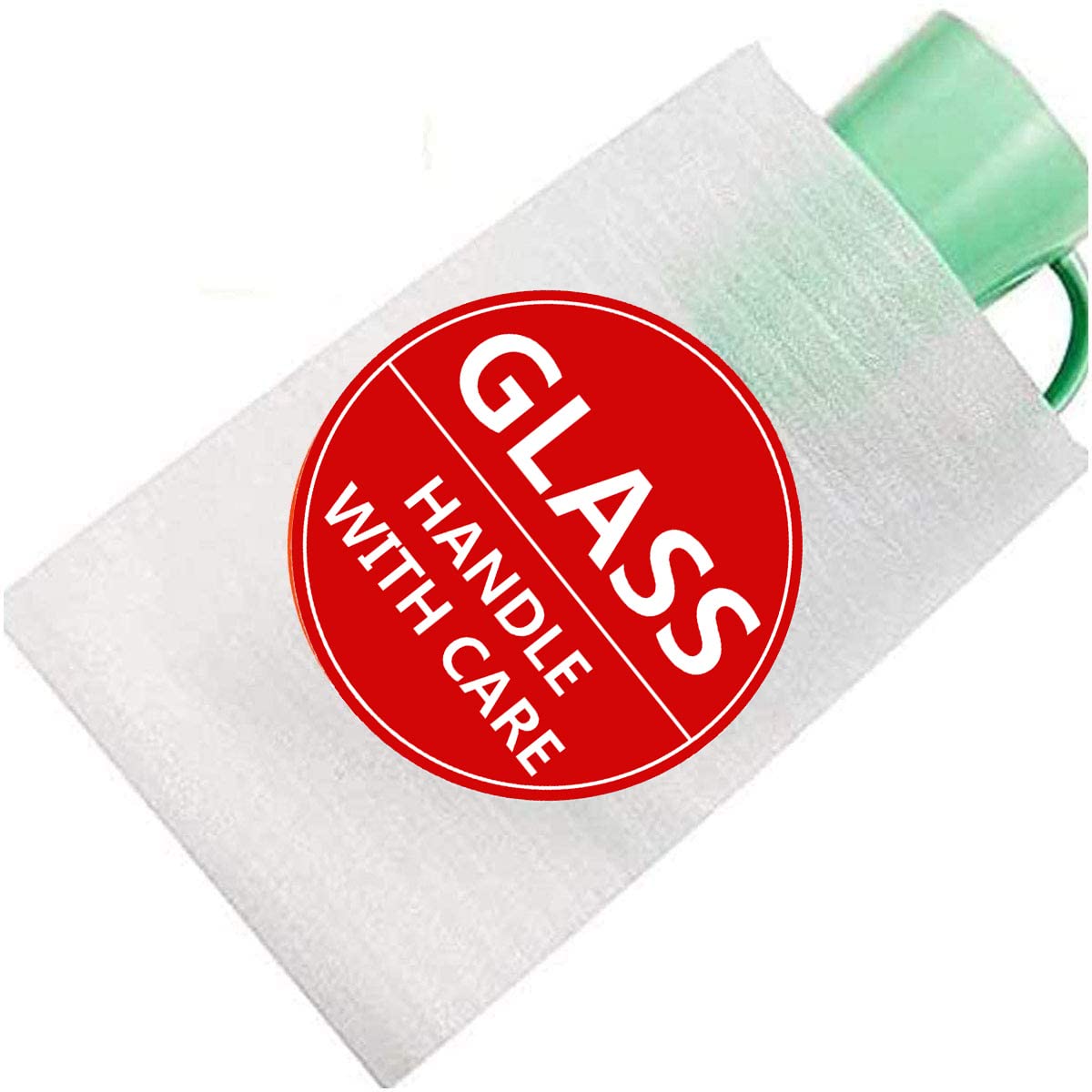 2 Inch Round Round Glass Warning Stickers Please Handle with Care Labels Glass Thank You Stickers for Mailing Packaging 250 Adhesive Labels(Red)
