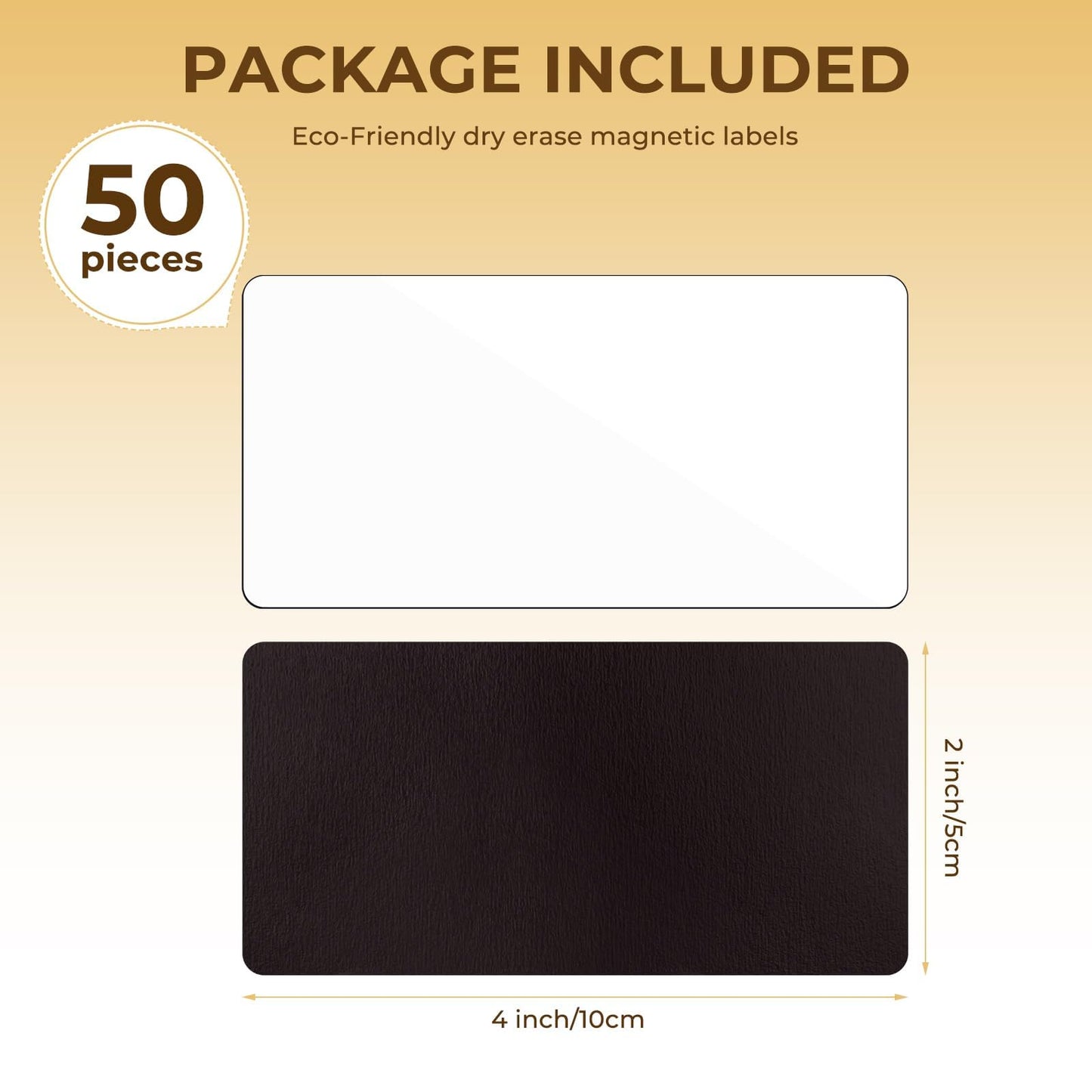 50 Pcs 4'' x 2'' Reusable Dry Erase Blank Magnetic Labels for Whiteboards 50