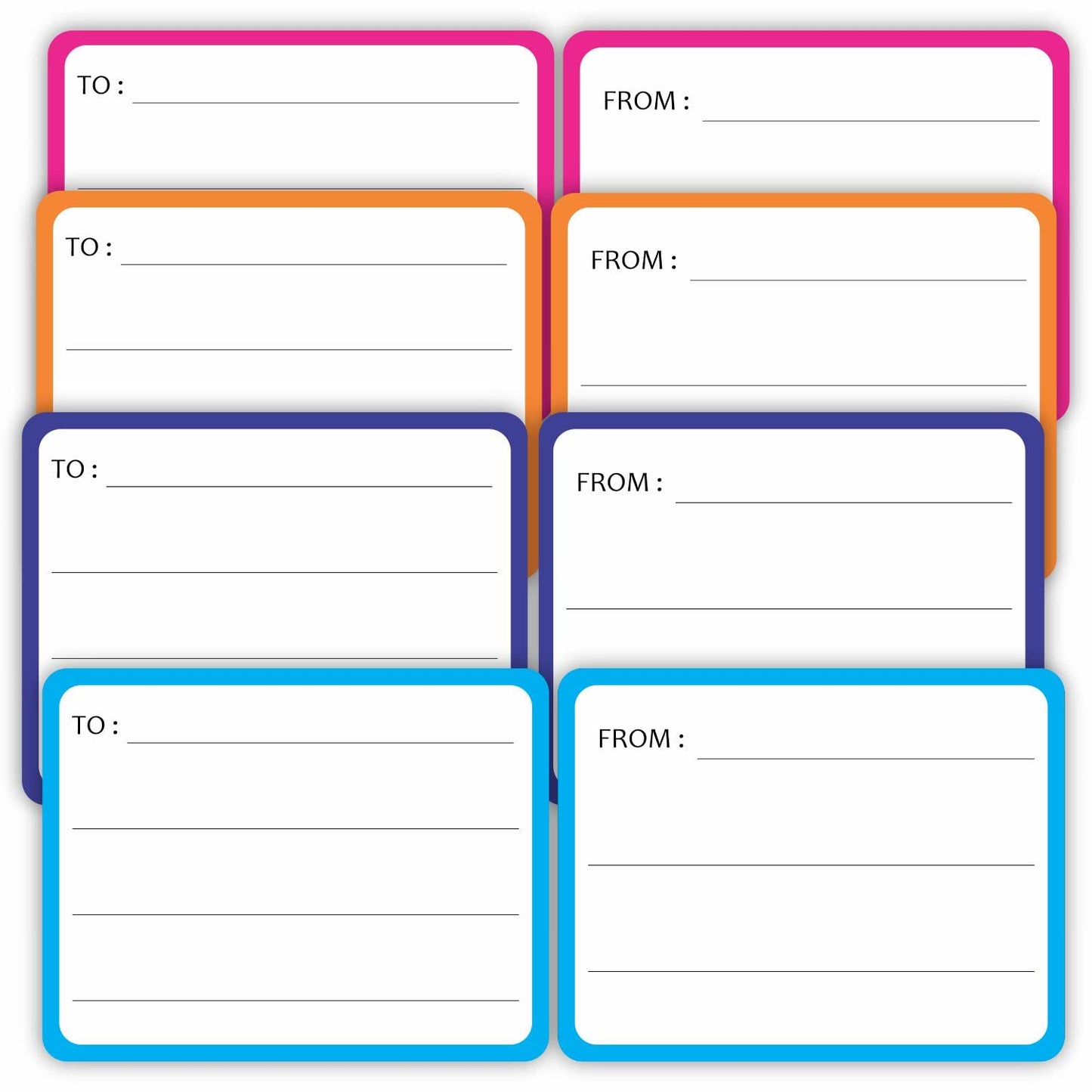 PARTH IMPEX to from Stickers for Gifts - (Set of 40) 4.5" x 3.5" Large Any Occasion Address Mailing Blank Mail Labels for Birthday Christmas New Year Envelopes Shipping Boxes