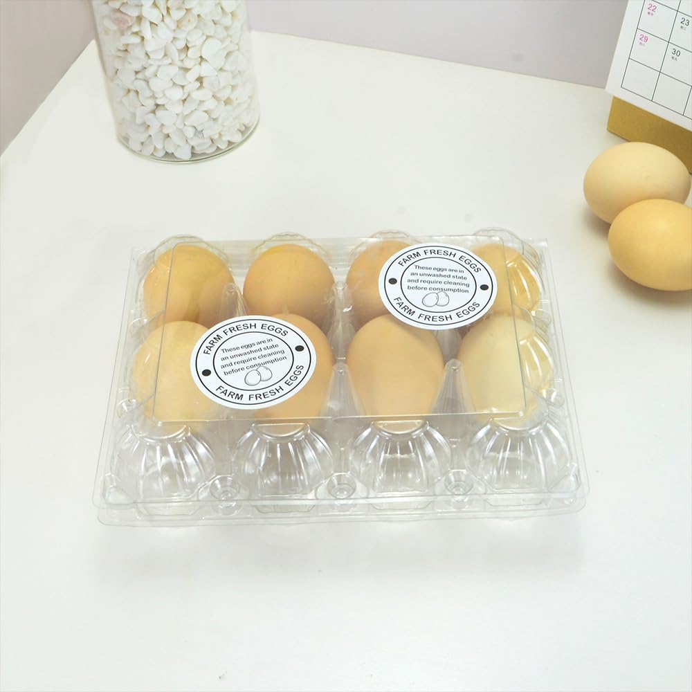 600 Pcs 2 Inch Farm Fresh Eggs Carton Labels,Stickers for Egg Packaging Packaging Quail Eggs (White) White