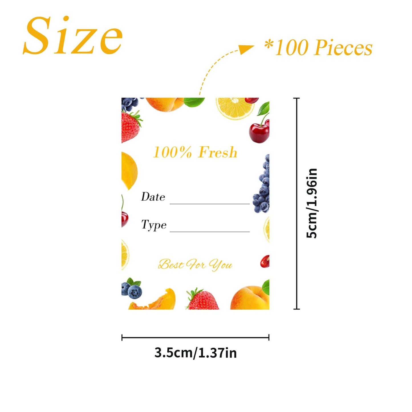 Jar Labels Stickers, 100 PCS Self-Adhesive Labels Milk Pudding Yogurt Bottle Juice Containers and Jars Canning Writable Blank Tags (1.4 * 1.9in)