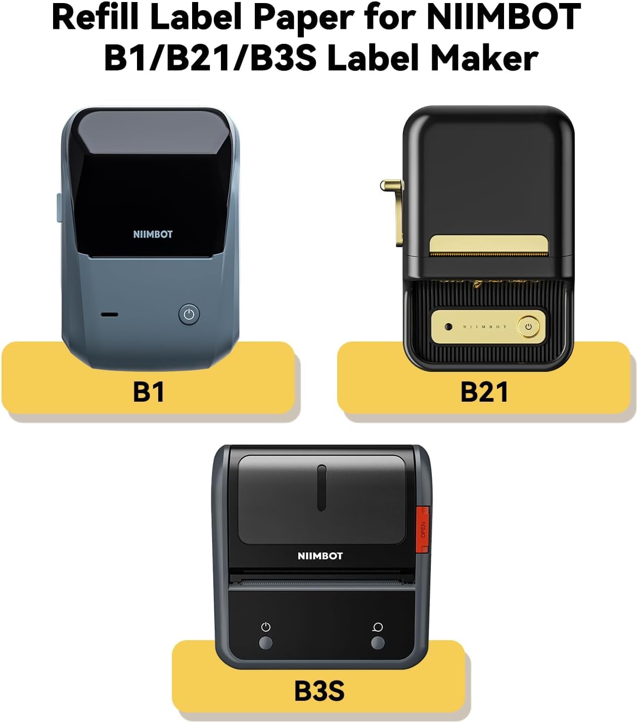 Storage Bin Labels for NIIMBOT B1 B21 B3S, 1.57'' x 1.18'' (40x30mm) Kitchen Labels for Containers, Waterproof, Oil-Proof and Tear-Proof Thermal Printer Labels 40x30mm-white