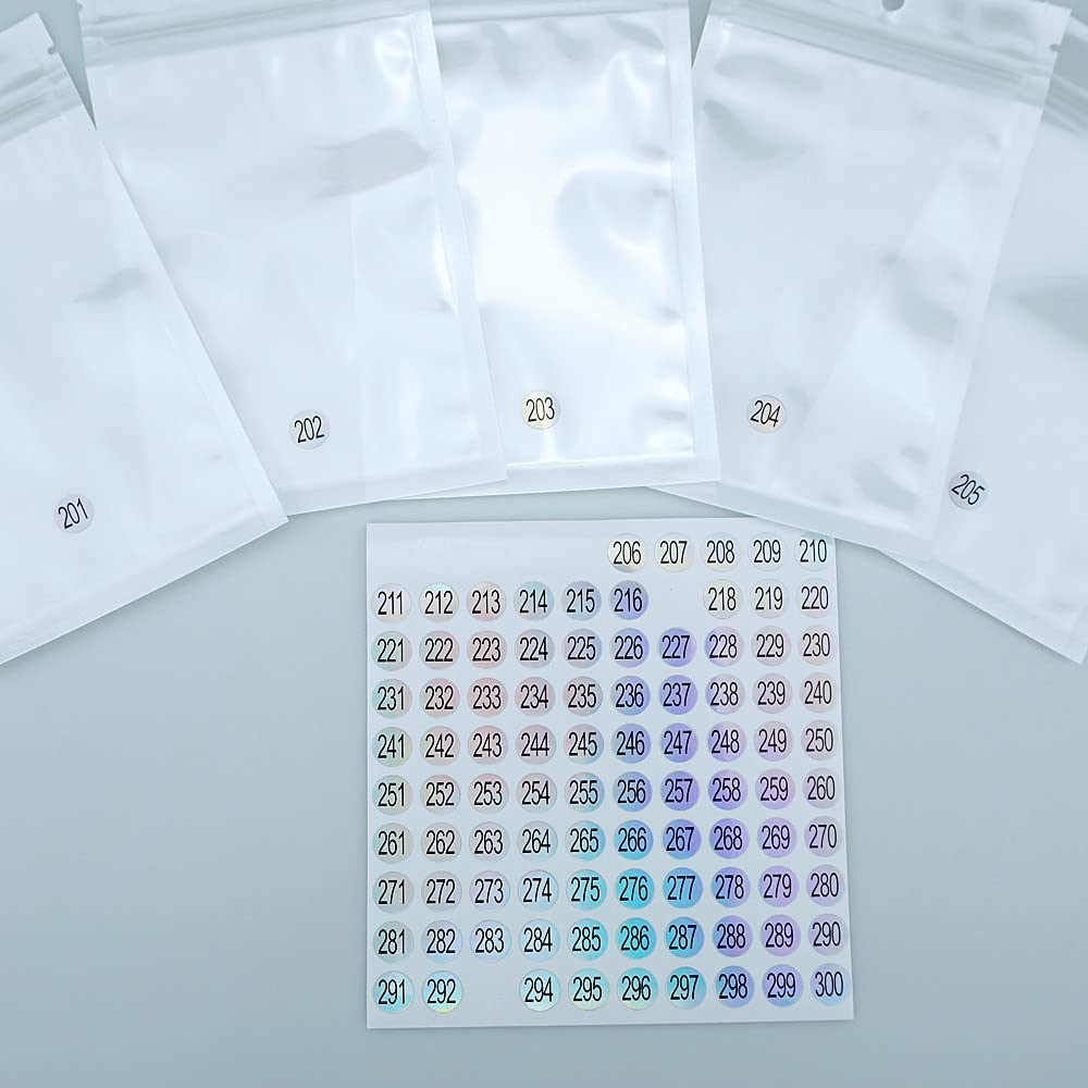 21 Sheets 1 to 300 Mini Number Stickers Small Round Labels Consecutive Number Self Adhesive Stickers for Marking Numbering Tool