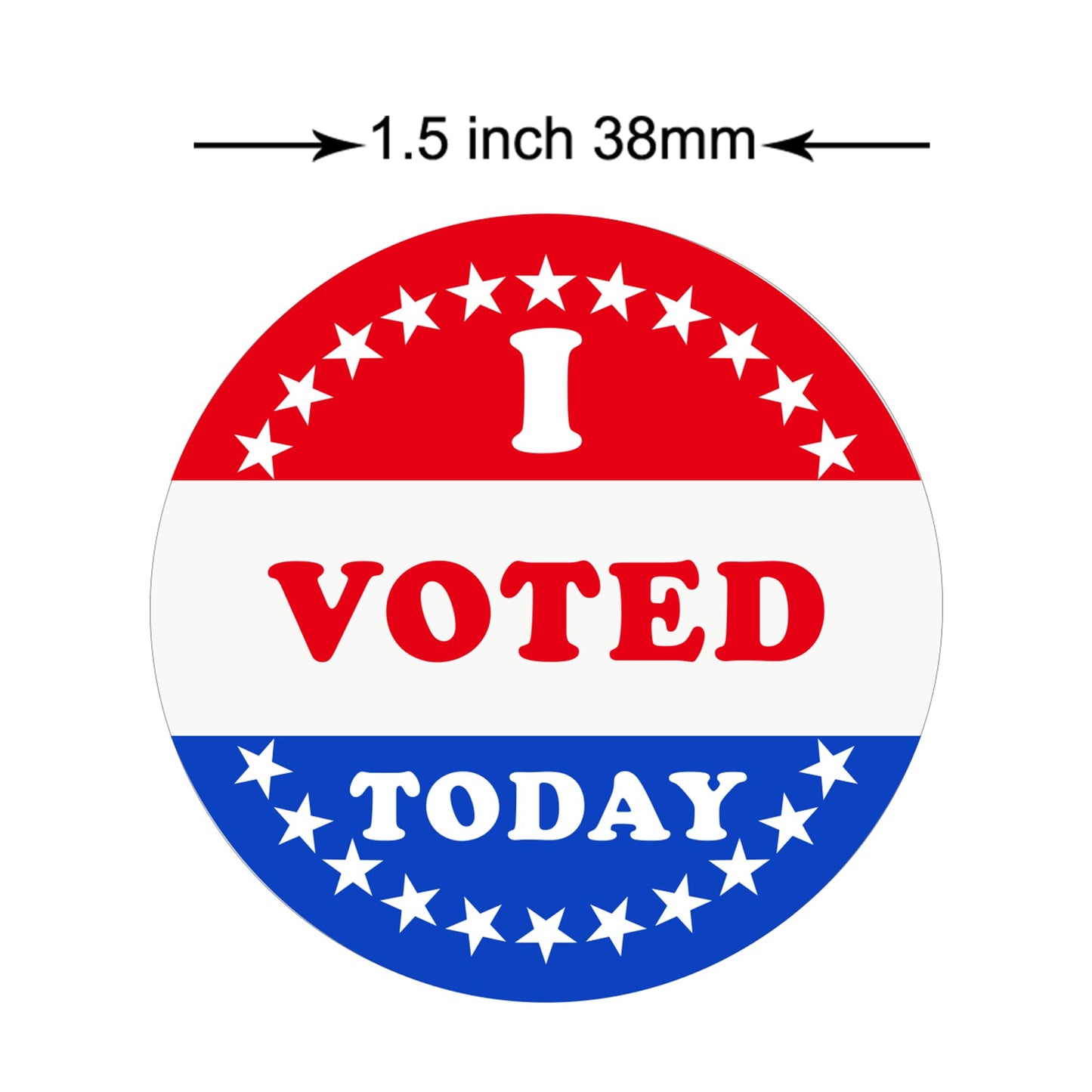 500pcs 1.5 inch I Voted Today Stickers for Voting Election Day Round Red White Blue Community Vote USA Flag Design Labels