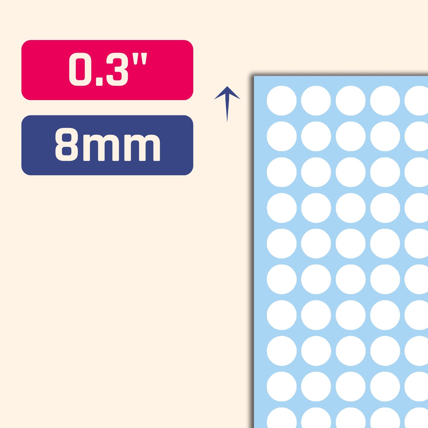 6000 Pack - 1/4" Small Dot Stickers Round Labels - White 6,000 Pack