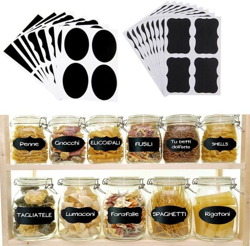 36 Pcs Black Waterproof Chalkboard Labels Stickers Home Kitchen Jars Bottle Tags Blackboard Stickers Office School Supplies Deft Design Labels and Stickers