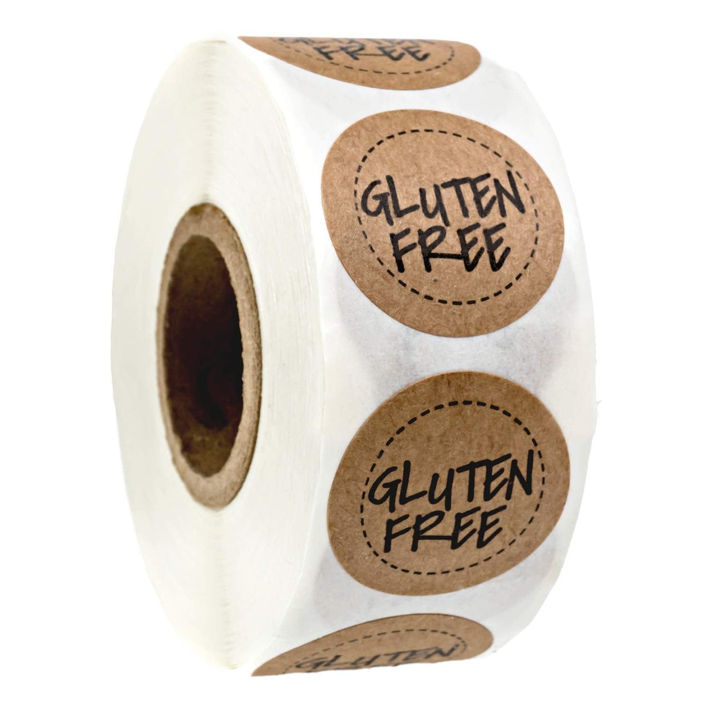 Gluten Free Kraft Stickers / 500 Brown Kraft Circle Labels Per Roll / 1" Round Food Labels Labels/Food Allergy Sticker Seals Gluten Free