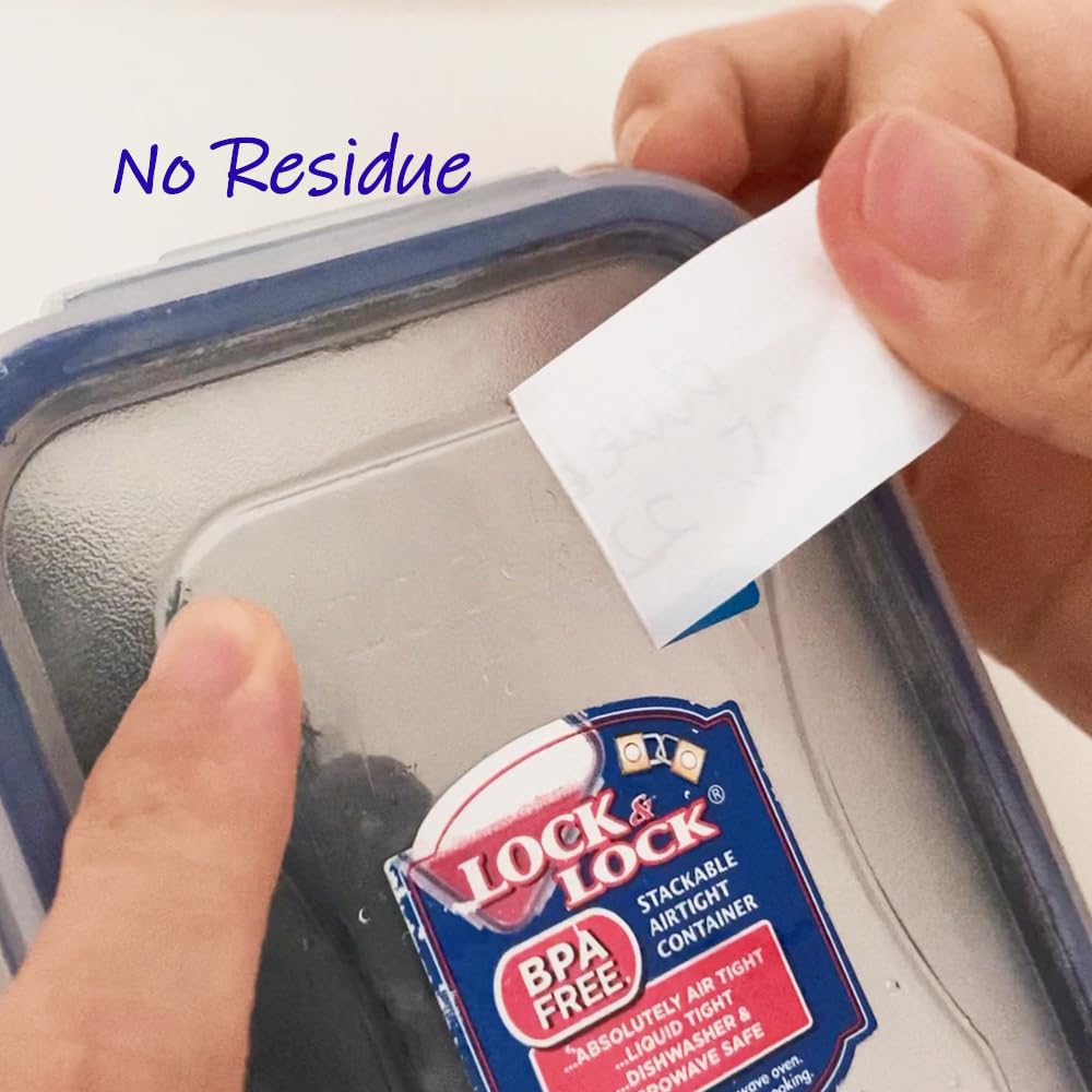 300 Removable Freezer Food Labels, 1 x 2 Inch, Waterproof, Oil Resistant Canning Jar Labels, Clean, No Residue Multicolor, 1'' X 2''