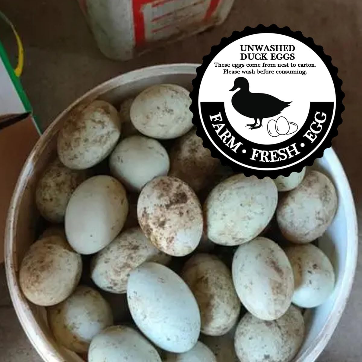 Generic Fresh,Unwashed Duck Egg Sticker,2 Inch Farm Fresh Duck Eggs Carton Labels