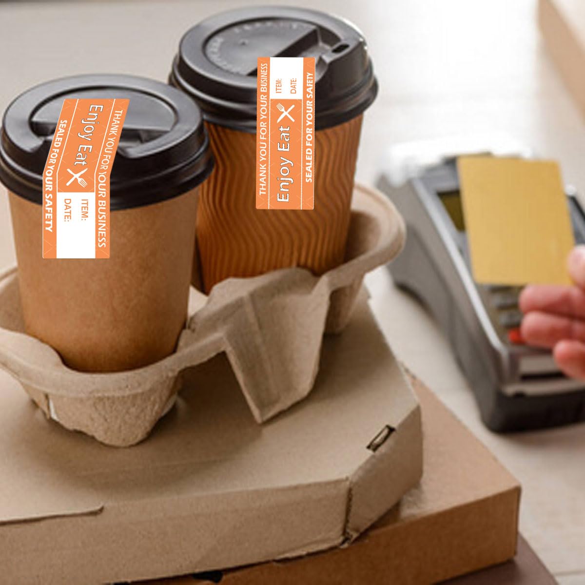 Tamper-Evident Sealed Freshness Labels 1 x 3 Inch Enjoy Eat Food Delivery Tamper Evident Stickers Freshness Labels for Safe Food Delivery Food Containers Bags(500Pcs/Roll)