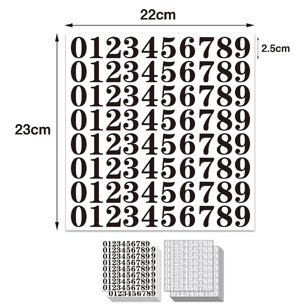 800 Pcs 1 Inch 1 to 9 Waterproof Vinyl Number Stickers Self Adhesive Number Sticker Labels Small Inventory Numbers Stickers Classification Stickers for Indoor Outdoor Black