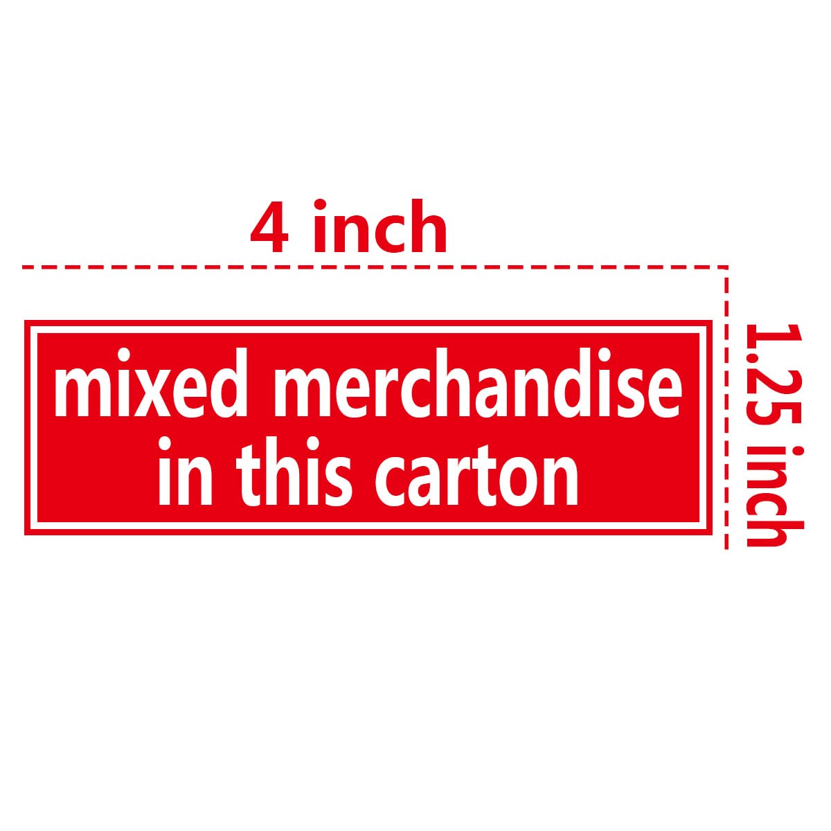 YOUOK Mixed Merchandise Labels, 1.25 x 4 Inch, 500 Pcs (Red, Adhesive, Rectangle, Shipping & Packing)